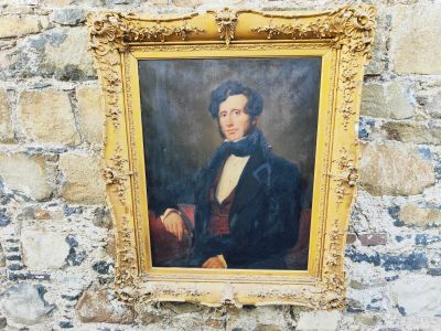 19th century gilt framed oil on canvas portrait