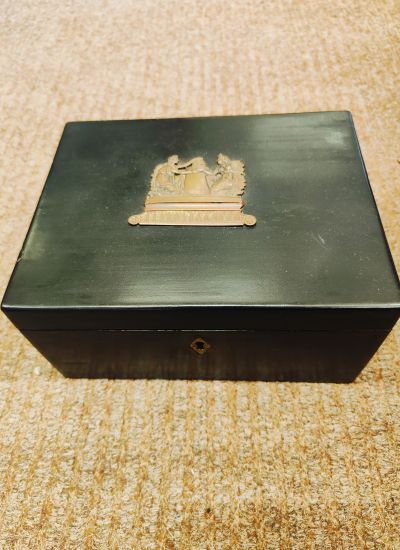19th century ebony tea caddy