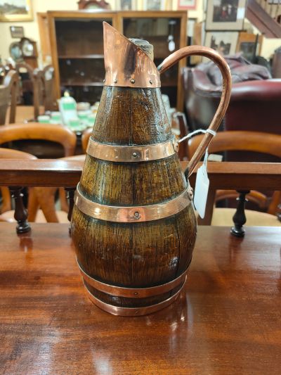 Oak & copper jug