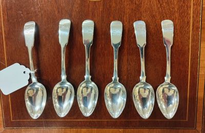 Six rare double crested spoons  (aberdeen)