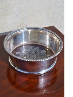 Silver & glass coaster