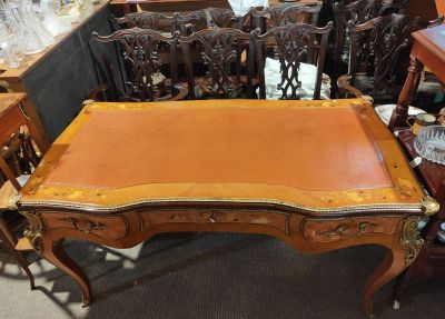 French kingwood leather top desk
