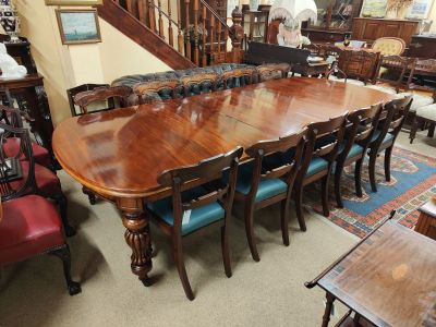  Victorian mahogany three leaf dining table