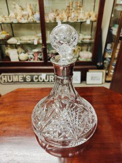 Silver mounted crystal decanter