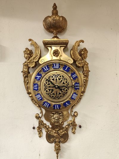 19th century gilt bronze wall clock