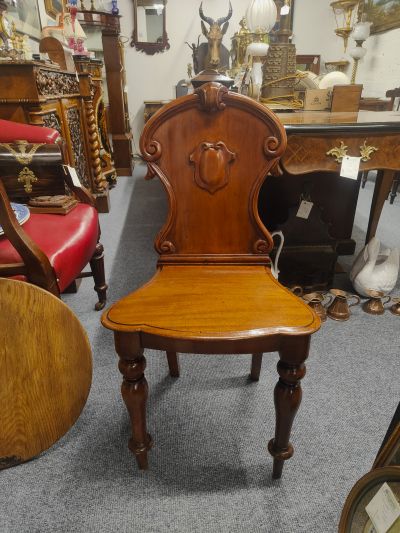 Victorian mahogany hall chair