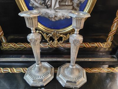 Pair of silver candlesticks
