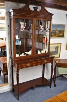 Edwardian mahogany display cabinet