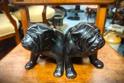 Pair of bronze bulldog bookends