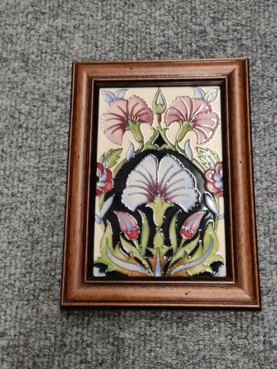 Framed moorcroft plaque