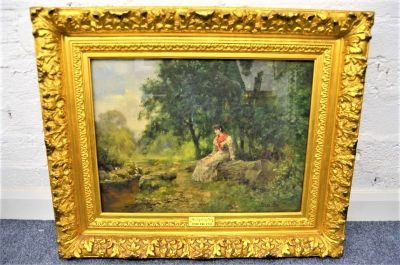 Gilt framed oil painting 