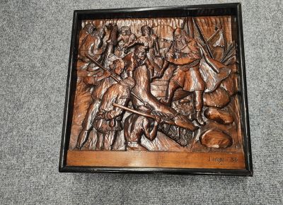 Carved wooden panel