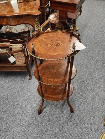 Three tier walnut wot-not