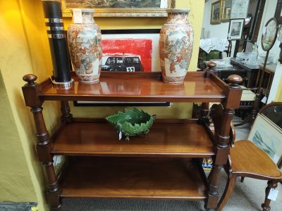 Mahogany three tier dumb waiter