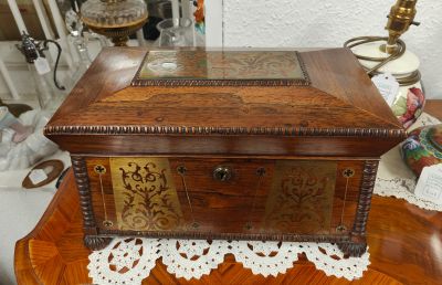 19th century rosewood tea caddy