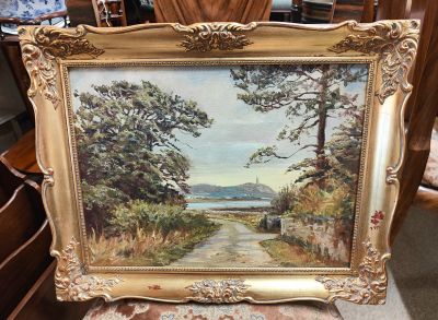 Gilt framed oil painting by  Victor Cirefice