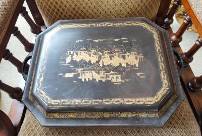 Japanese lacquered wooden games box