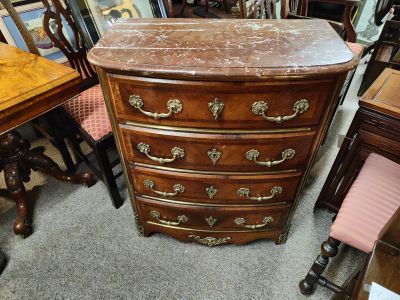 19th century mahogany marble top chest