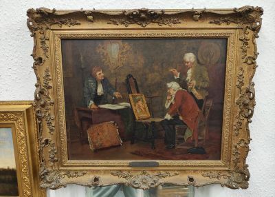 John A Lomax oil painting in gilt frame