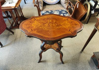 19th century walnut occasional table ,inlay with inlay