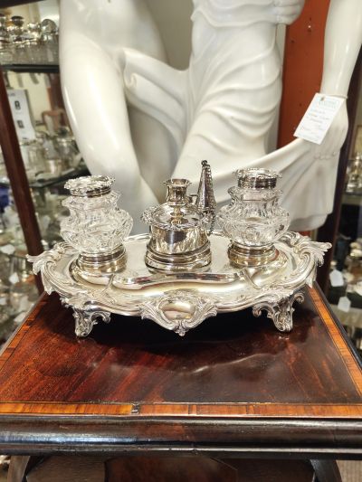 Victorian silver desk set