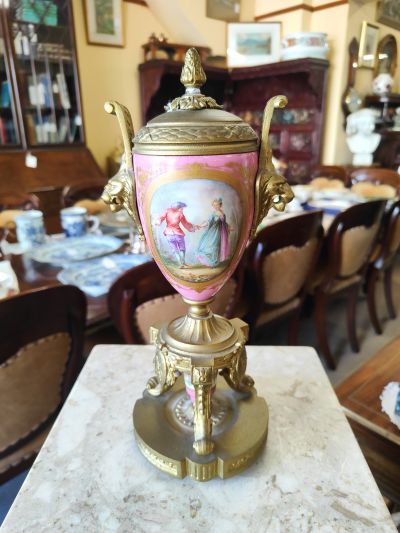 19th century gilt metal porcelain vase