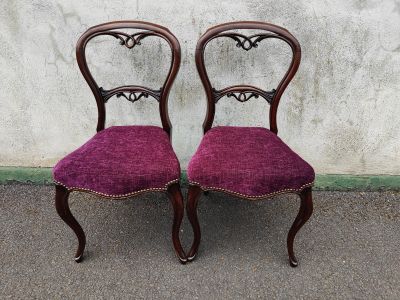 Pair of victorian rosewood chairs