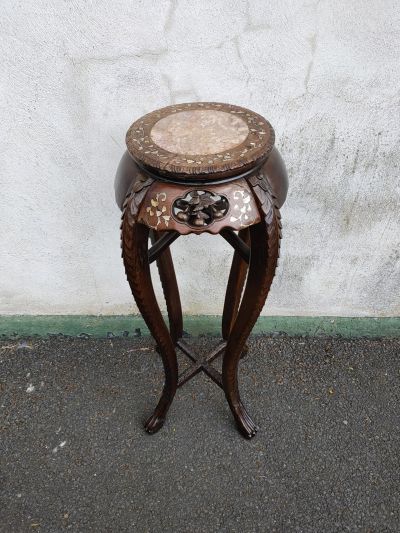 Chinese marble top plant stand