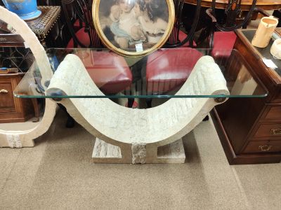 Glass top side table