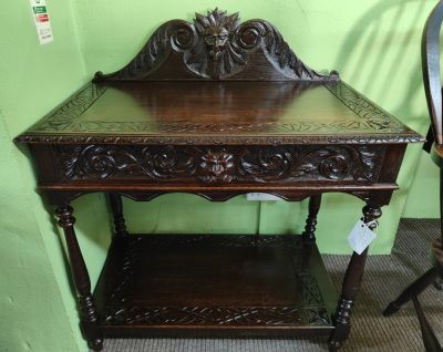 Victorian oak side table