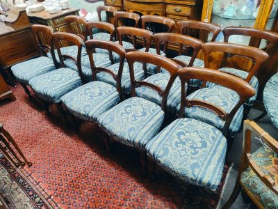 Sixteen victorian mahogany bar back chairs