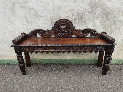 Victorian oak seat / bench