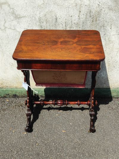 Victorian rosewood sewing table