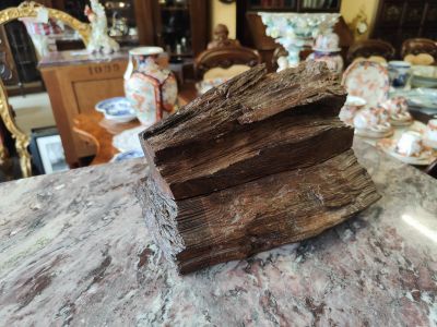 Old carved wooden dominoes set