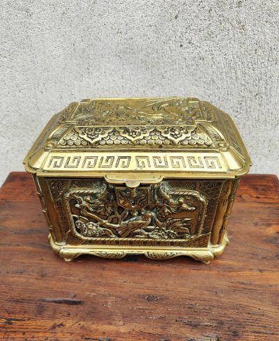 19th century brass tea caddy