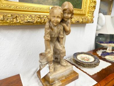 Alabaster figure group