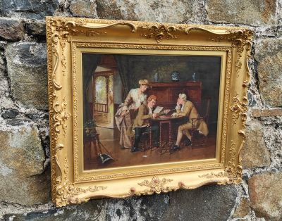 Victorian gilt framed oil painting, signed J.A.Lomax