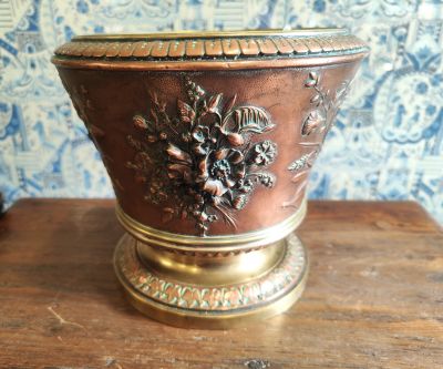 Copper & brass jardiniere