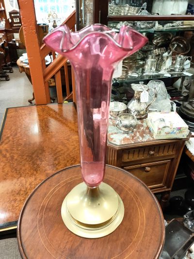 Victorian ruby glass vase 