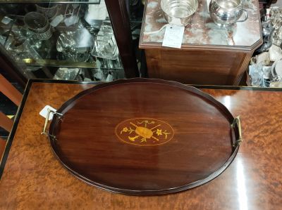 Edwardian mahogany tray