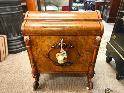 Victorian burr walnut canterbury