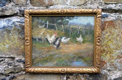 Gilt framed oil painting signed  J.F.Slater