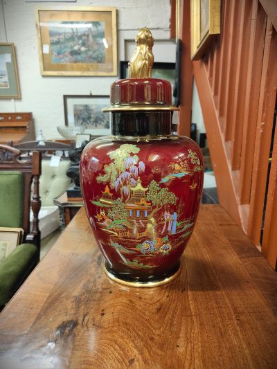 Crown devon vase & cover