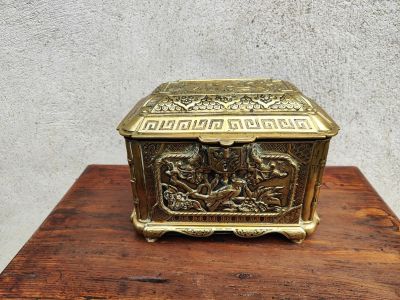 19th century brass tea caddy