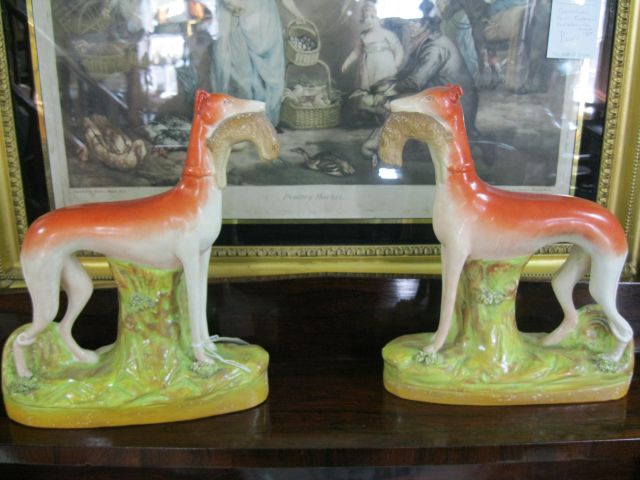 A pair of staffordshire dogs