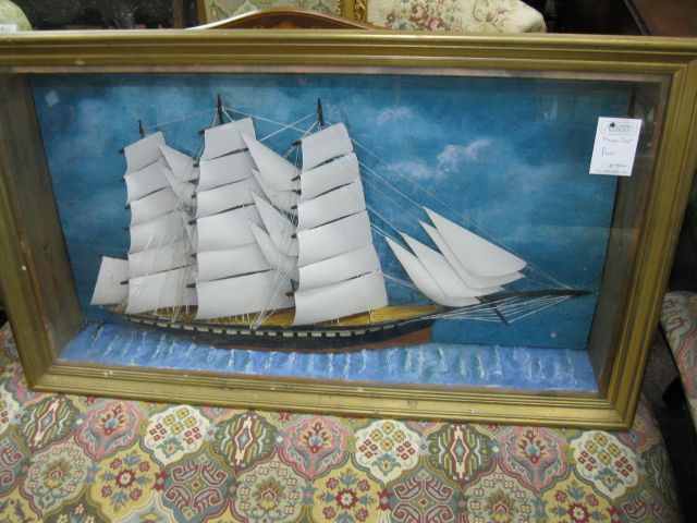 A cased model ship