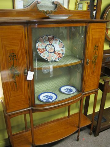 An edwardian satinwood display cabinet