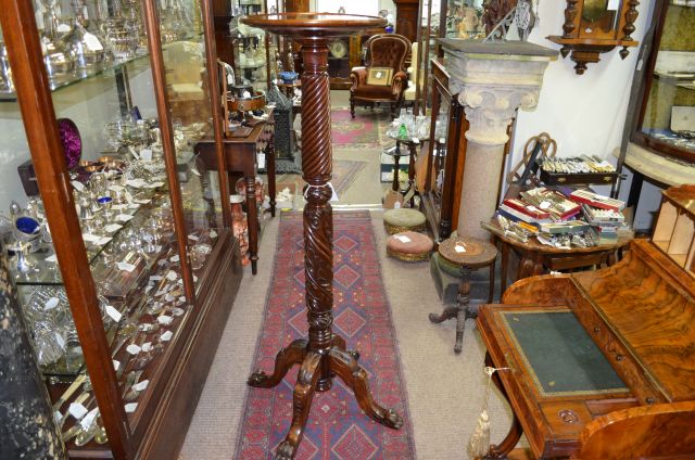 Mahogany torchere