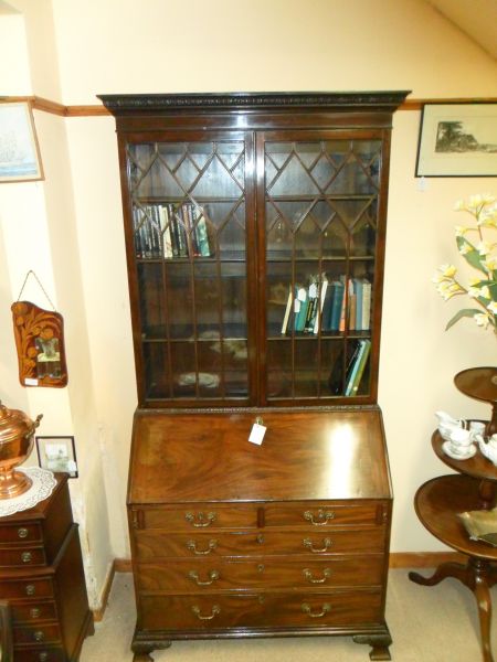 19th century mahoagany bureau bookcase