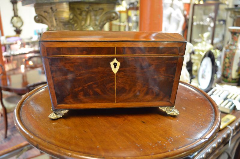 Victorian mahogany tea-caddy